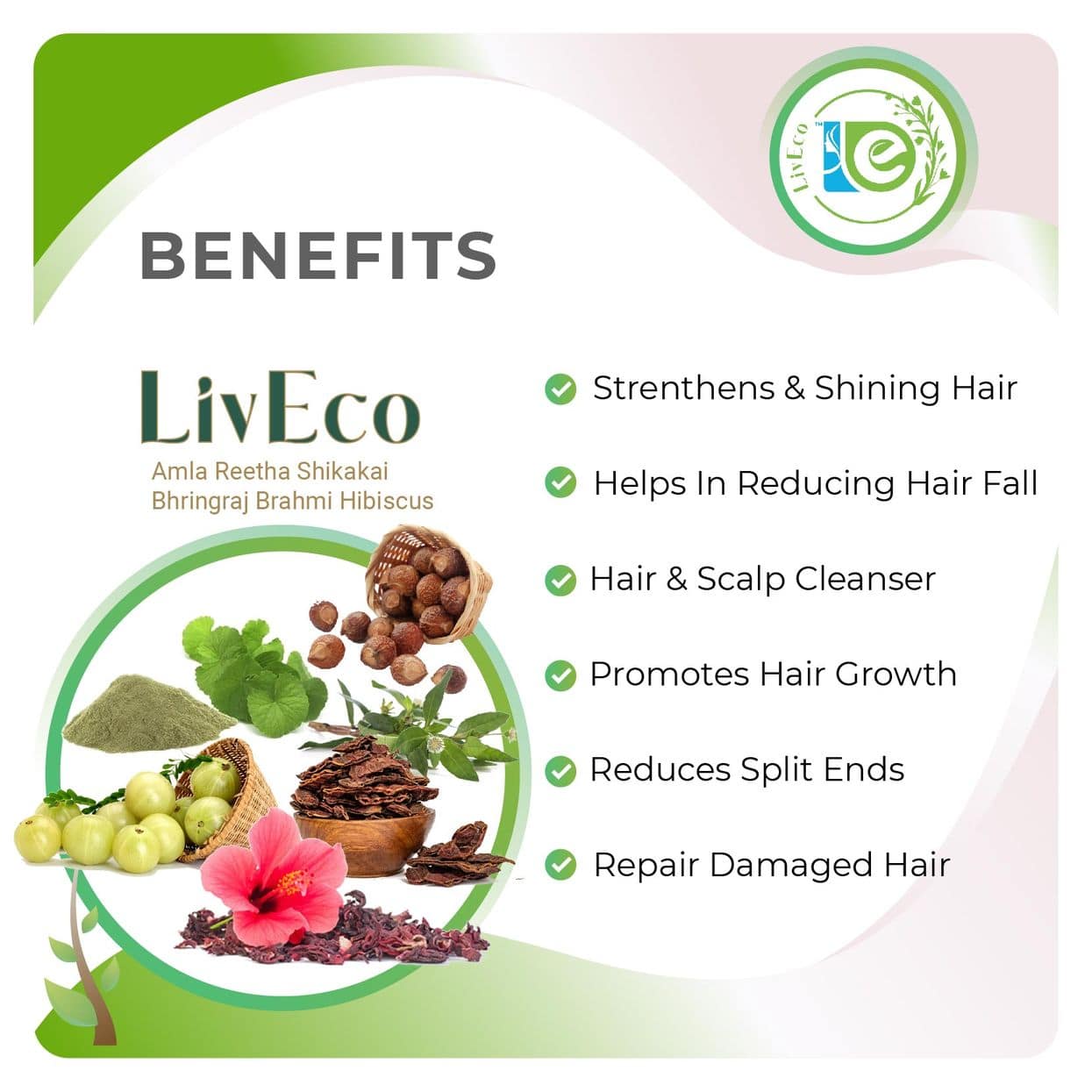 benefits of best quality amla reetha shikakai bhringraj brahmi hibiscus powder for hair