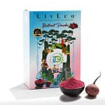 LivEco Beetroot Powder - natural glowing skin, brightens complexion, and improves skin texture.